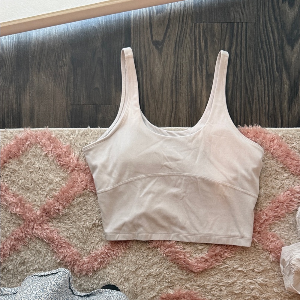 White Scoop Neck Cropped Tank Top